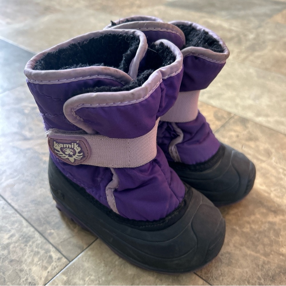 Kamik Purple and Black Kids' Winter Boots